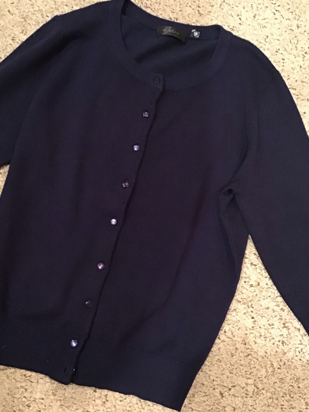 Classic Navy Crewneck Button-Front Sweater